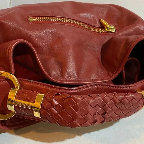 Rachel Zoe red leather tote handbag